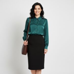 pin striped satin shirt