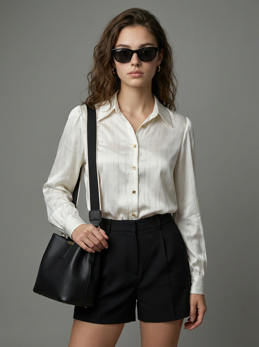 pin striped satin shirt pin striped satin shirt